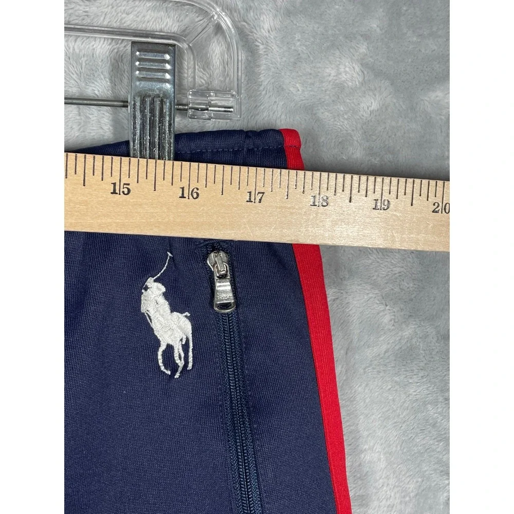 RLX Ralph Lauren Mens XL Navy Blue Red Side Stripe Track Pants Joggers Pony Logo